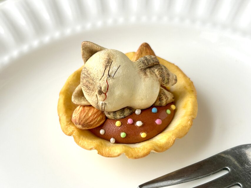 タルトになった猫さん(キジトラ)