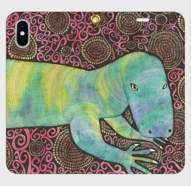 森の知恵を背負う旅人｜ハナブトオオトカゲ・トルヴァンの帯なしiPhoneケース