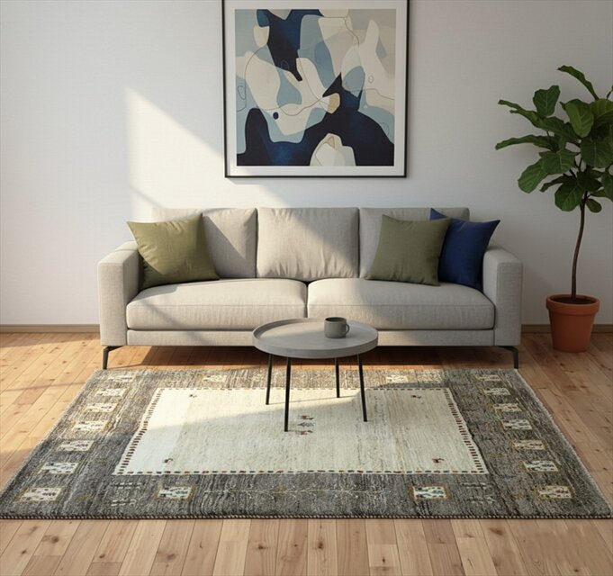 12/14迄iichi限定目玉】ペルシャ ギャッベ ラグ　195x153cm　パネル　RJ10714