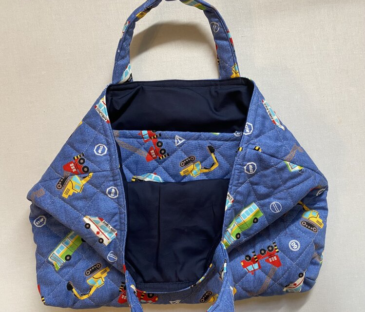 レッスンバッグ【はたらく車柄】キルティング | iichi 日々の暮らしを