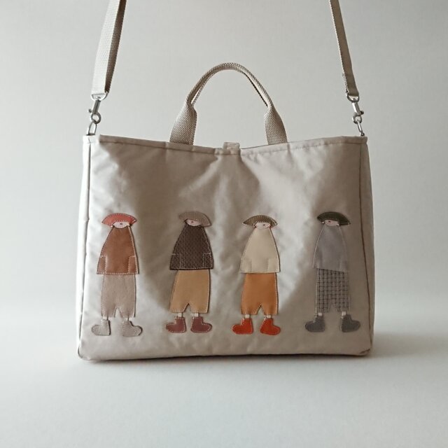 annco nylon 2way bag & eco bag [beige]