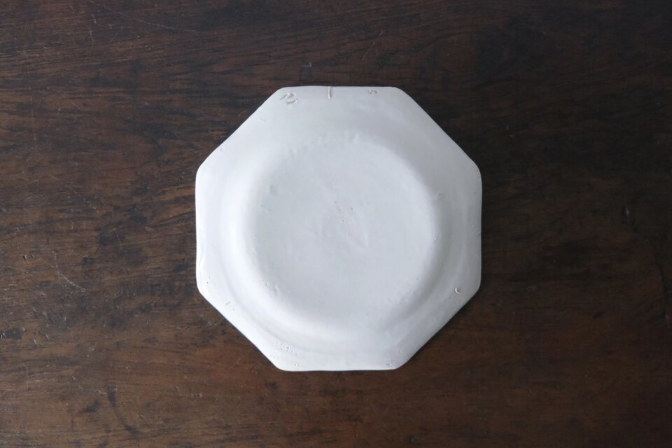 18世紀 Moustiers ムスティエ 青絵 オクトゴナル皿 平皿 フランス