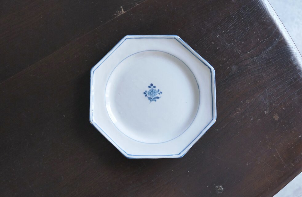 フランス　ヴィンテージ　ムスティエ　オクトゴナル　プレート フランス ヴィンテージ ムスティエ オクトゴナル プレート 18世紀