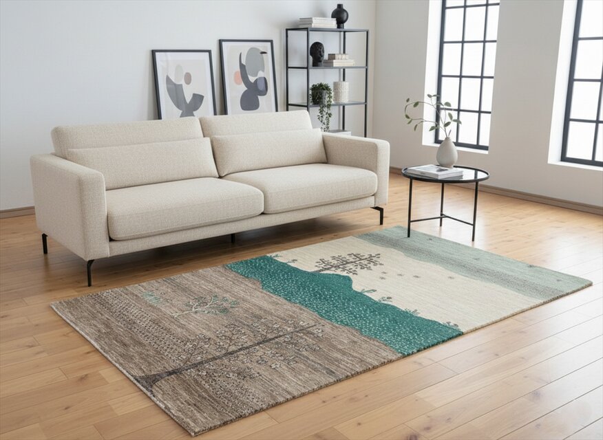 天然ラグ ガゼニラハット COLOR Ver,　ラグ　204x134cm　ランドスケープ　D809