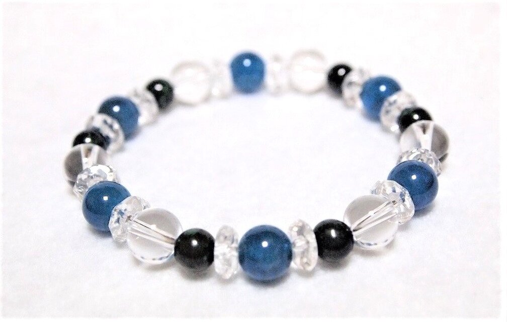 石のみ* 自分の個性を大切にして生きる　アパタイト・アジュライト・水晶のブレスレット
