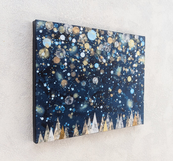 「今宵の風に」 アクリル画 原価 絵画 アート 雪の森F3号（アクリル原画) | iichi 日々の暮らしを心地よくする