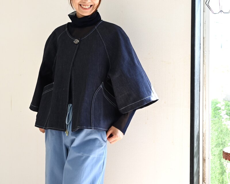 new arrival】ストレッチデニムショートジャケット | iichi 日々