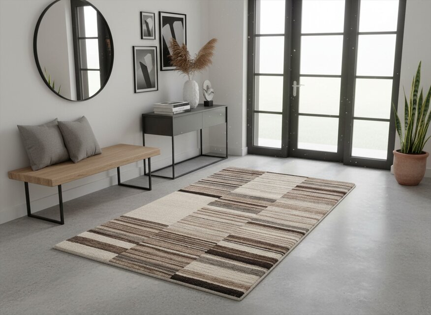 天然ラグ ガゼニラハット リビング 201×140 ザクロの木 実 タイル 天然