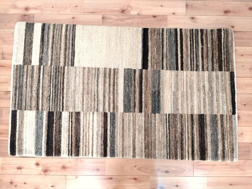 天然無染ラグ　ガゼニラハット　202×61 茶　ベージュ モダン 手織り絨毯 | ガゼニラハット | ギャッベ | M\u0027s_rug_factory