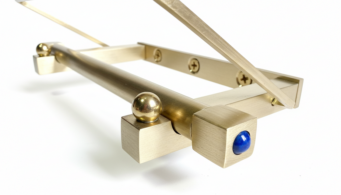 【Auric Frame】無垢真鍮と天然石のトイレットペーパーホルダー｜モダンミニマルな空間を彩るオブジェ