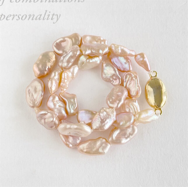 ピーチオレンジ 天然淡水 ケシパールのチョーカー