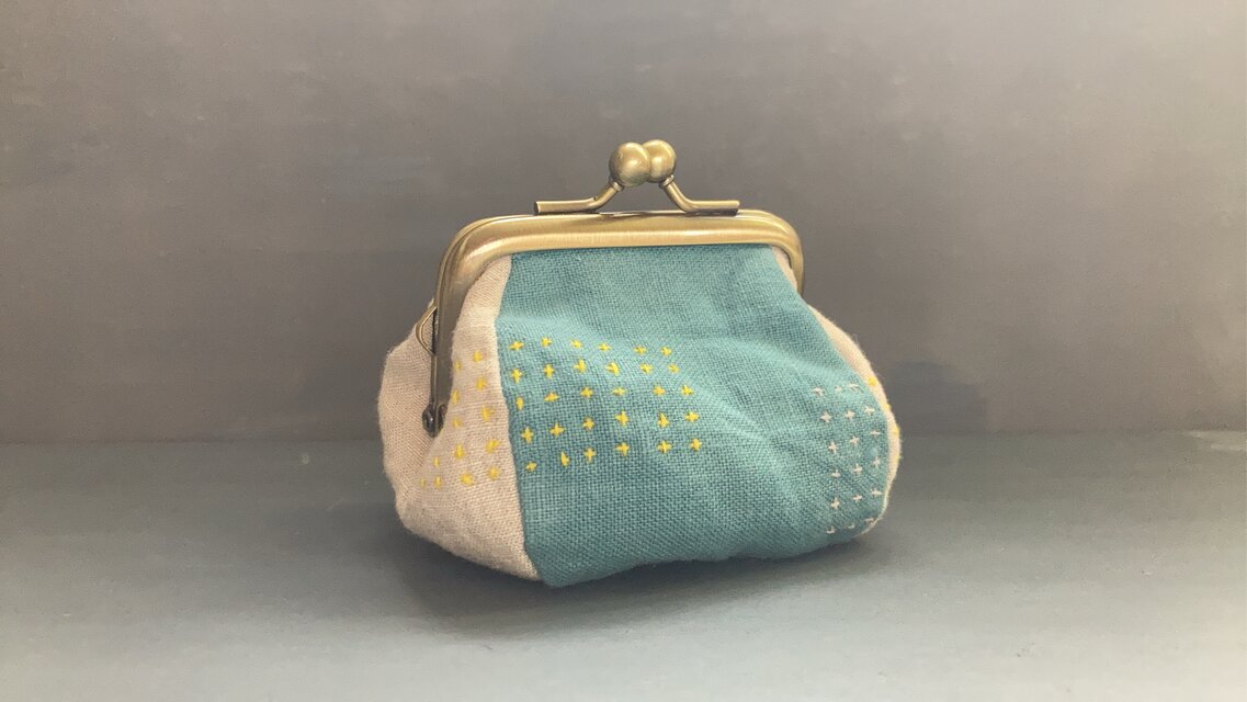 がまぐち　yellow&emeraldgreen