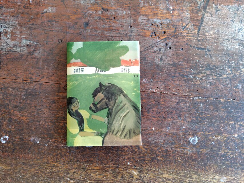 絵本なブックカバー『置戸の旧校庭』