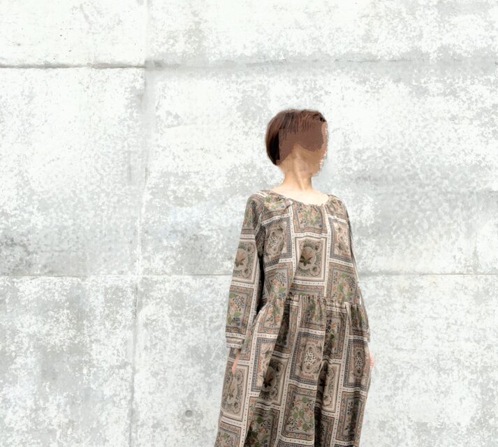 すずらん草花柄＊大人のナチュラル長袖ワンピース＊ヴィンテージ