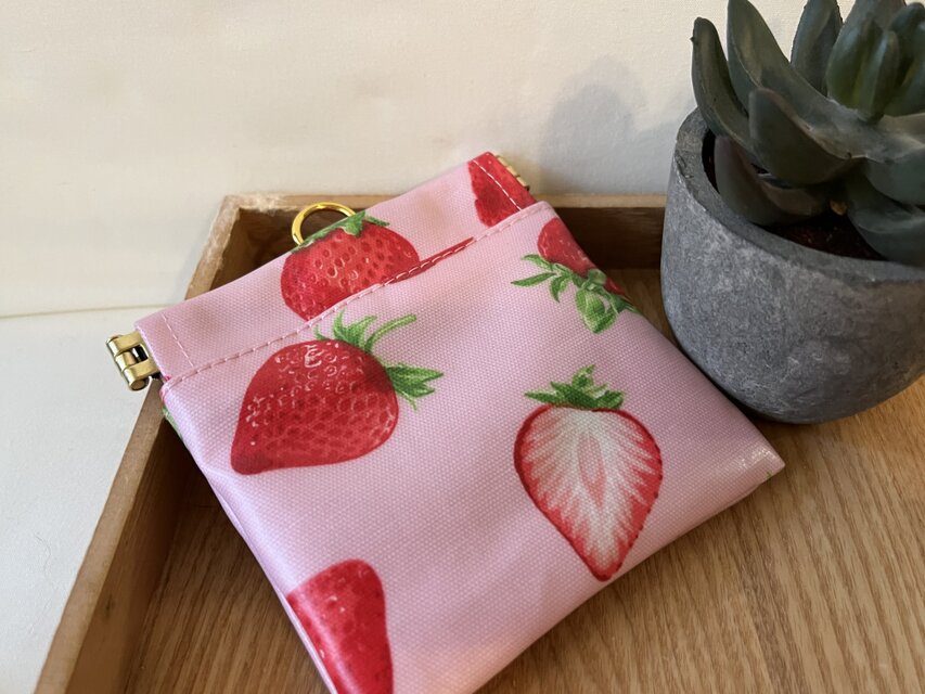 バネ口ラミネートポーチ　いちご