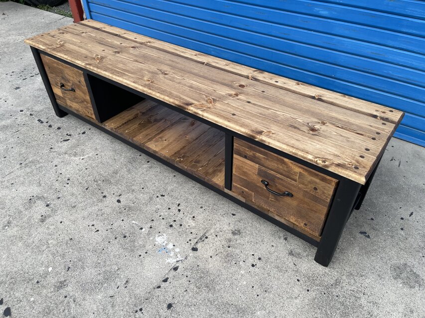 hotaru  TVボード　ダークウォールナット　ブラック　収納　引き出し付き　天然木　無垢材　オーダー可