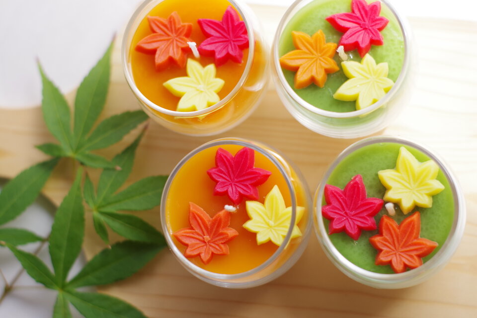 もみじの彩りアロマキャンドル（Forest & Orange Tea）～秋の夜長と紅葉狩りに～