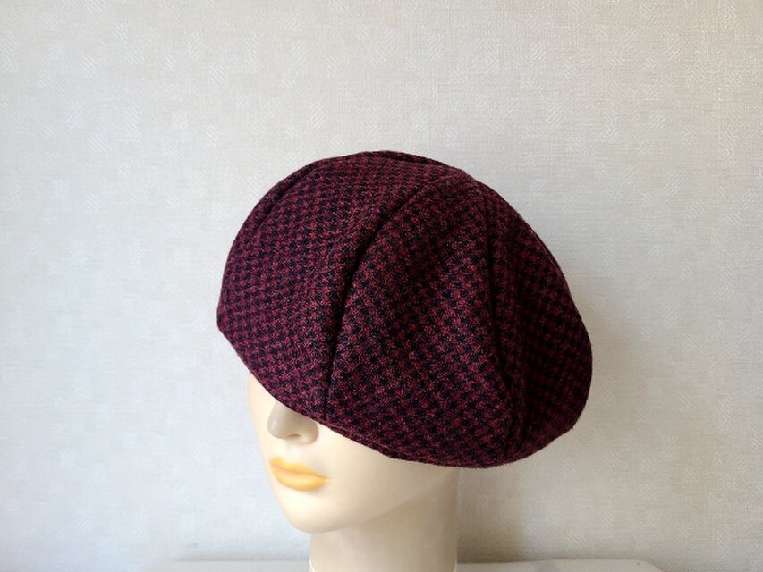 vintage バーバリー ウール キャスケット 千鳥格子 ブラウン 帽子 楽天