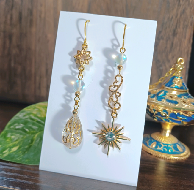 プロキオン★エスニックデザインピアス ルナフラクリア ハンドメイドNo.1144