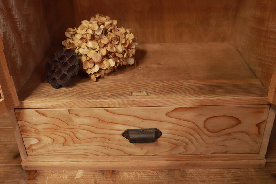 №085 ガラス戸棚 食器棚 飾り棚 陳列棚 アンティーク家具 古道具 54977