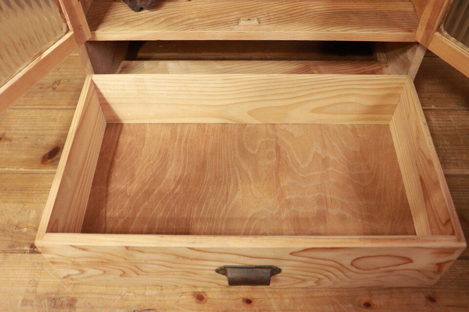 №085 ガラス戸棚 食器棚 飾り棚 陳列棚 アンティーク家具 古道具 54977