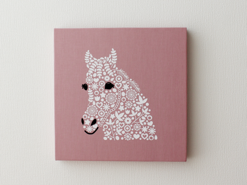 馬のパネル M-761【全10色/白】ファブリックパネル