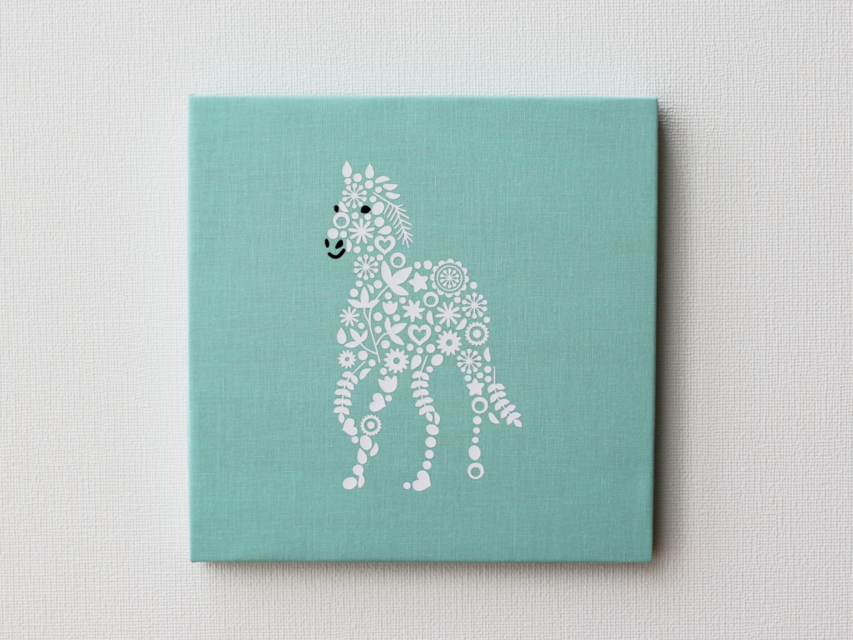 馬のパネル M-762【全10色/白】ファブリックパネル