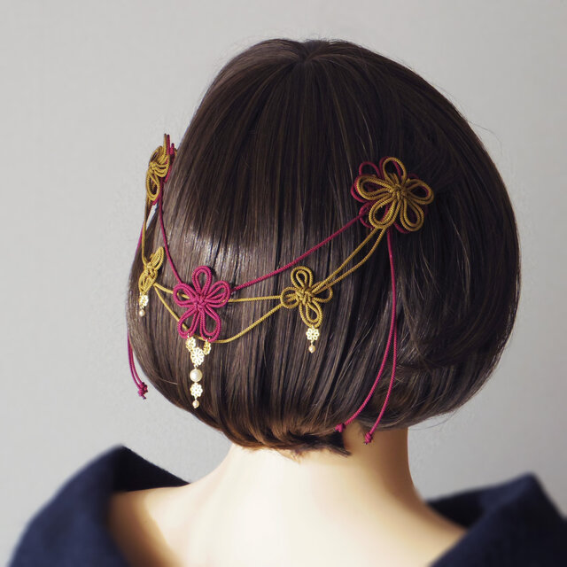 【新作】ヘアコーム「みちゆきて希」（臙脂×カーキ）
