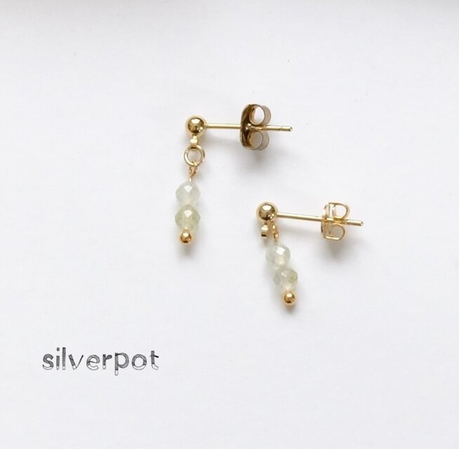 GS90【プレナイト】極小【プチ】スタッドピアス（パーツ変更可能）