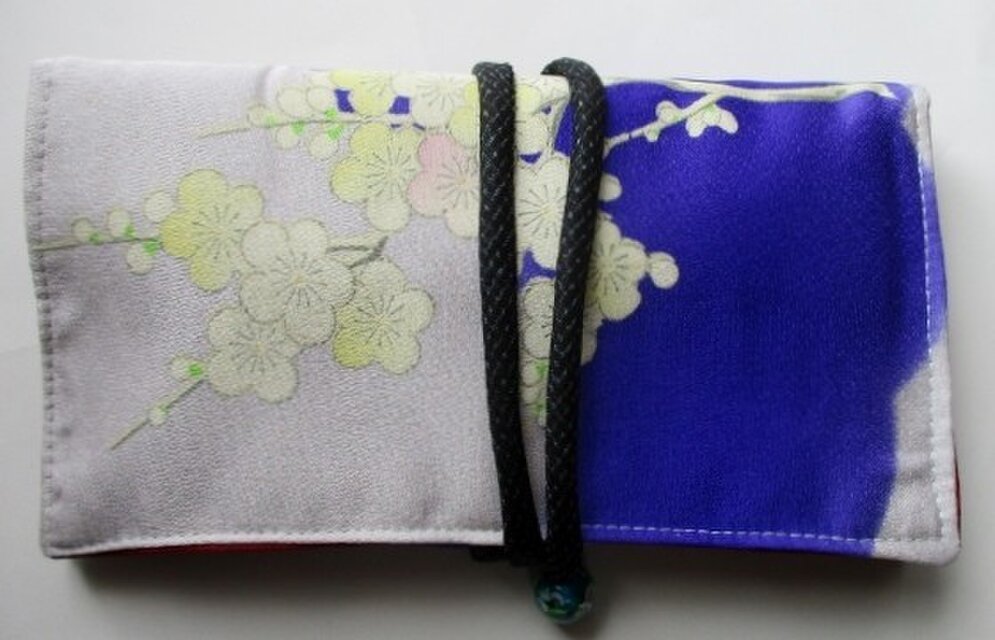 ８４６７　花柄の振袖で作った和風財布・ポーチ