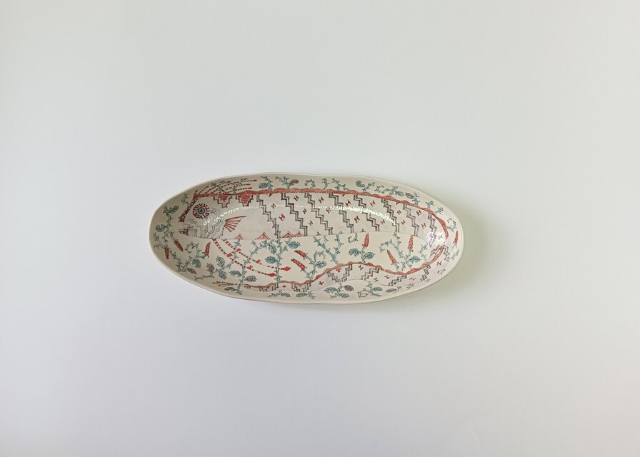 楕円長皿　リュウグウノツカイ