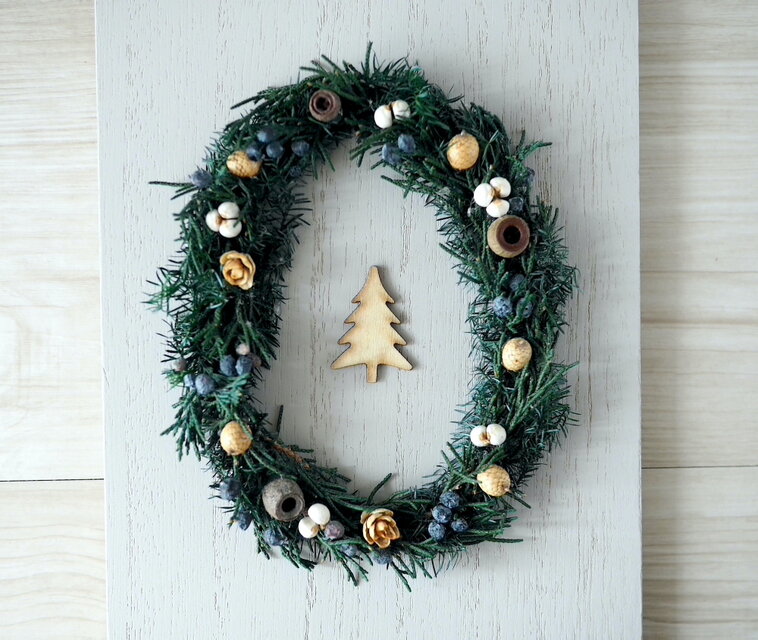 壁掛けクリスマスリース -green- | iichi 日々の暮らしを
