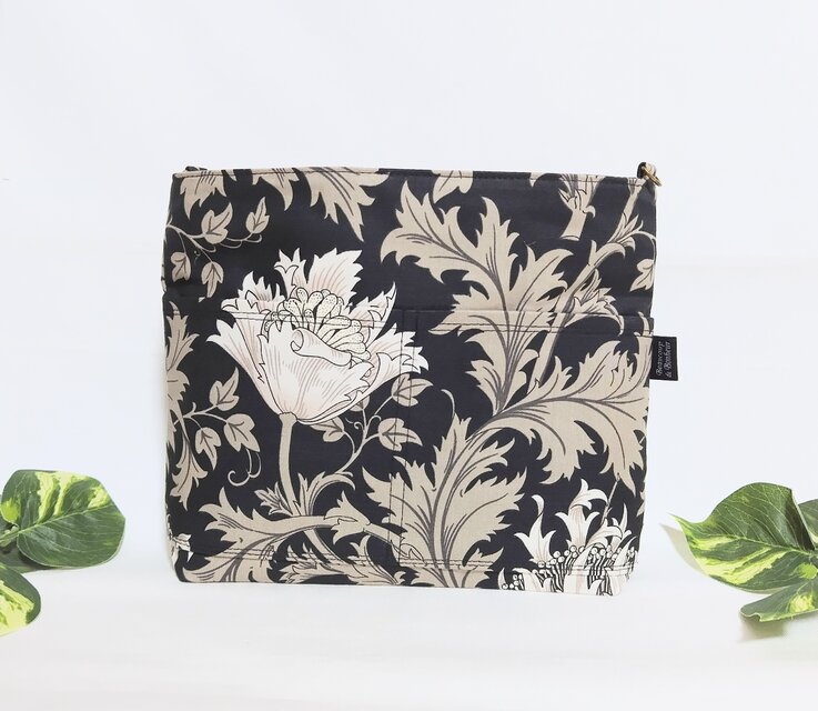 モリスのアネモネ 2Wayバッグインバッグ（ブラック)