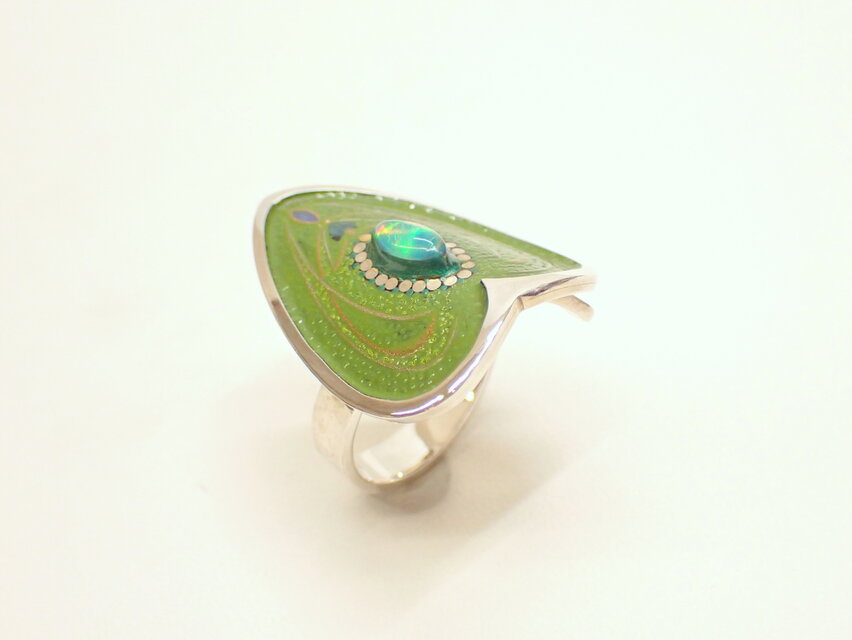 蒔絵リング ”緑に恋して”