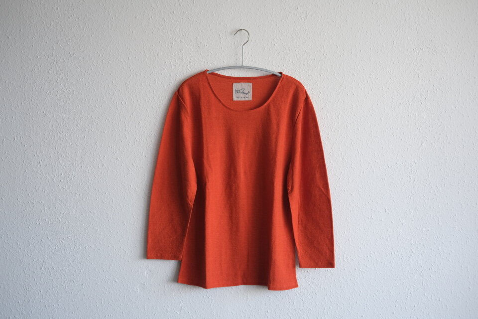 リネンコットンアンダーウェア　7分袖（ドライオレンジ・レディースMサイズ）