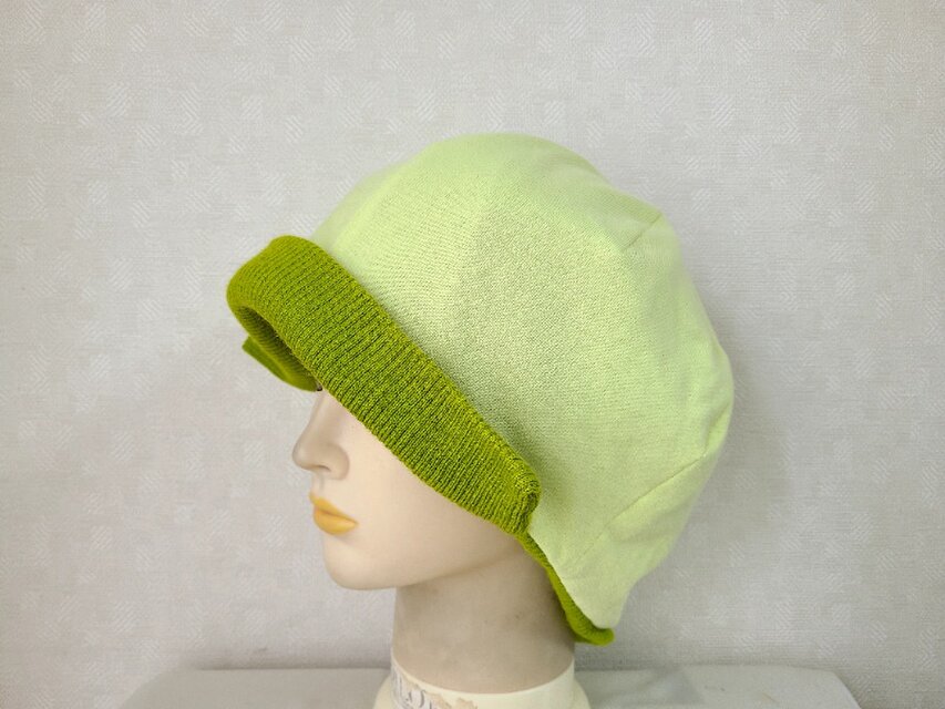 魅せる帽子☆天然素材が嬉しい♪ウールニット&コットンのリバーシブル