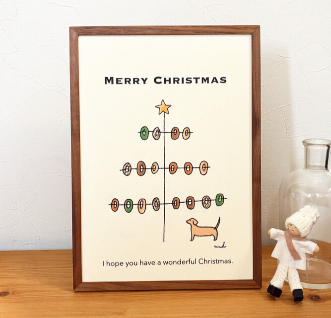 ドーナツ屋さんのクリスマスポスター