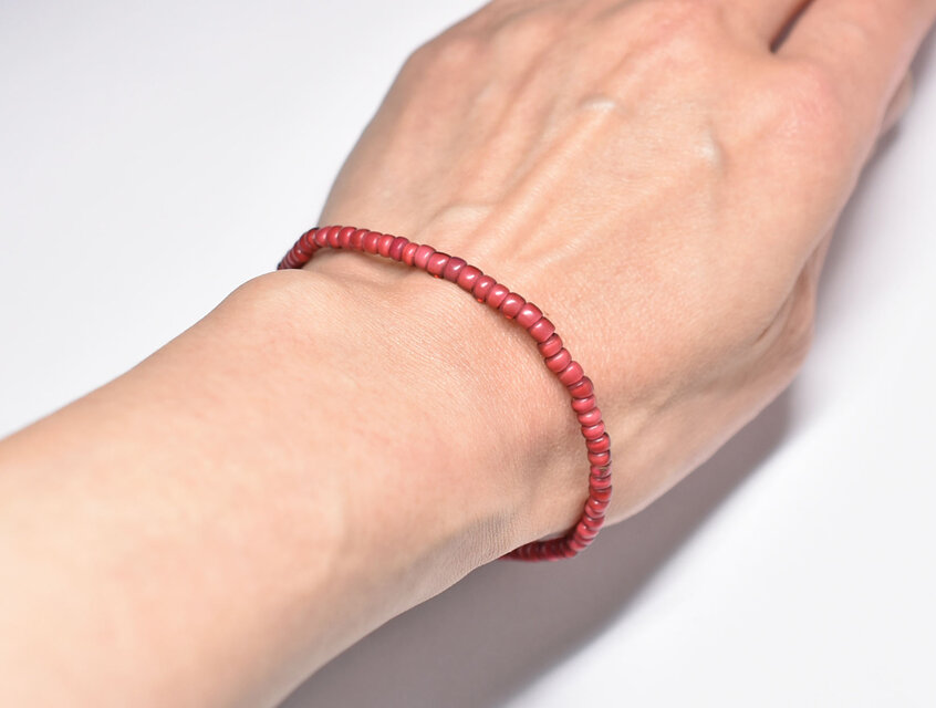 アンティーク金赤ホワイトハーツとターコイズブルー＆ブルーシェブロン