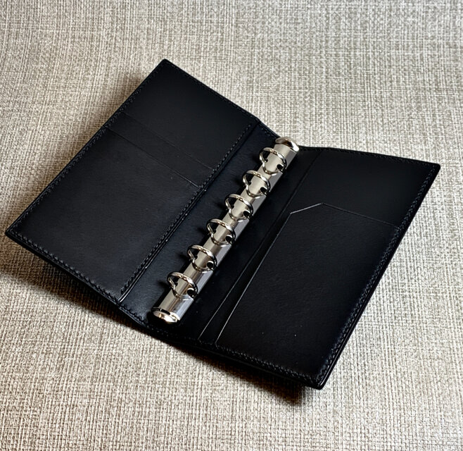 【受注作成】ミニ6ナローシステム手帳(タンニン鞣し本革総手縫い仕上げ)