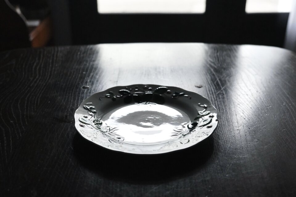 クレイユモントロー ジョルジュサンド 彩色 いちご レリーフ皿 平皿