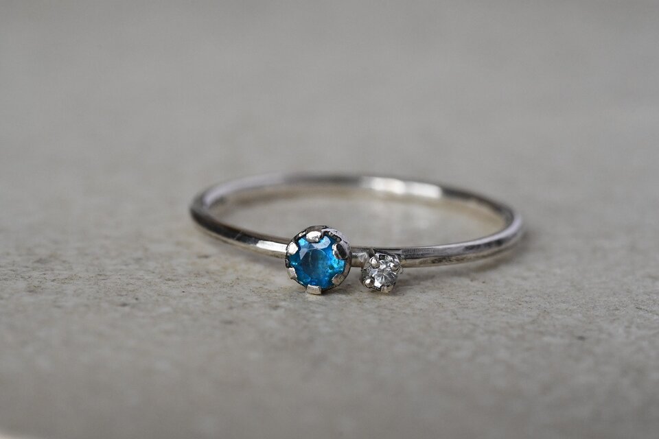 トキメキ〜ネオンブルーアパタイト・ホワイトサファイア〜