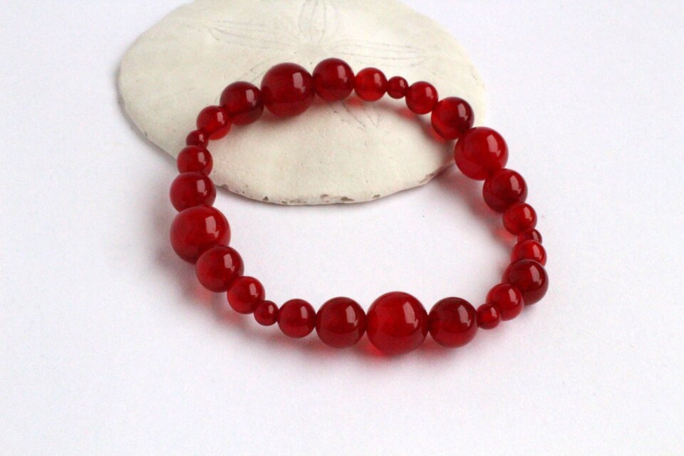 チェリーカルセドニー グラデーション　ブレスレット 2