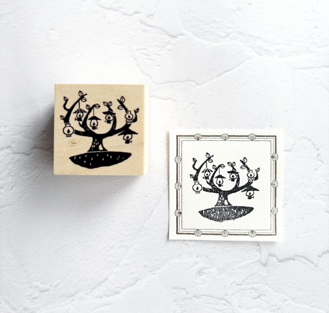 ＜ゴム製スタンプ＞「ランプの木」