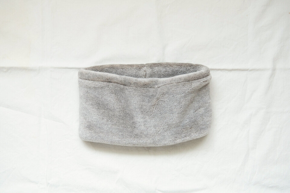 Organic Cotton Fur ヤク混グレージュ ネックウォーマー【Shortサイズ