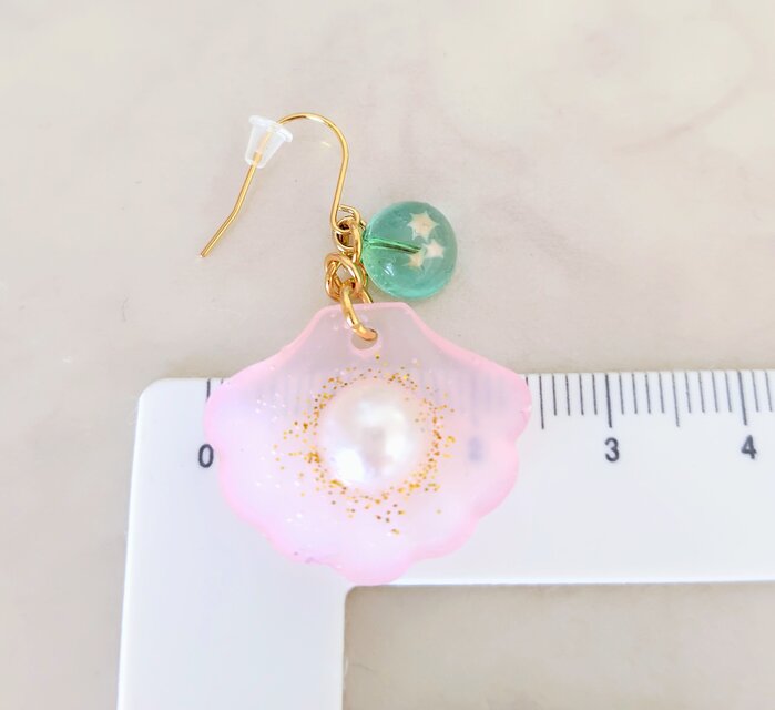 シェルとパール（星の砂付き）ピアス/イヤリング | iichi 日々の暮らし