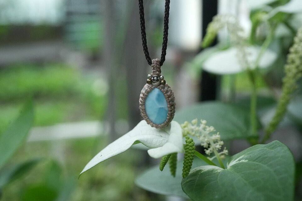最終値下げ handmade ラリマー 天然石 紫陽花 ネックレス 小さな波の物語☆ラリマーネックレス 2060 | iichi 日々の暮らしを