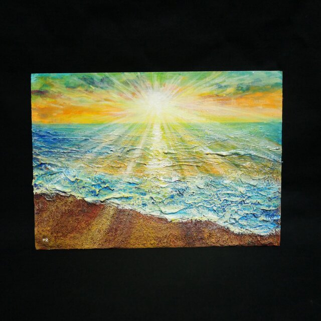 油絵【潮風のまどろむ浜辺で】 | iichi 日々の暮らしを心地よく