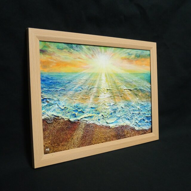 油絵【潮風のまどろむ浜辺で】 | iichi 日々の暮らしを心地よく