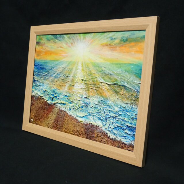 油絵【潮風のまどろむ浜辺で】 | iichi 日々の暮らしを心地よく