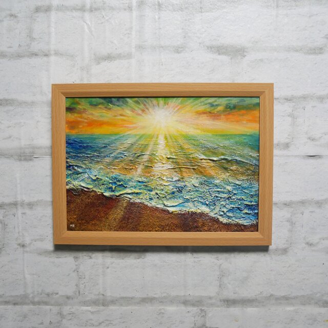 油絵【潮風のまどろむ浜辺で】 | iichi 日々の暮らしを心地よく